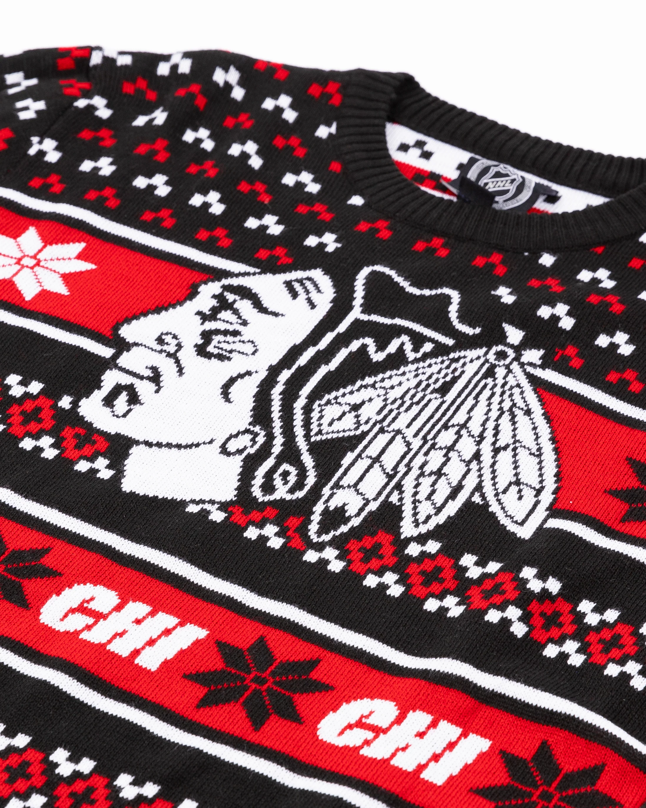 Chicago Blackhawks Big Logo Ugly Christmas Sweater - Image 3