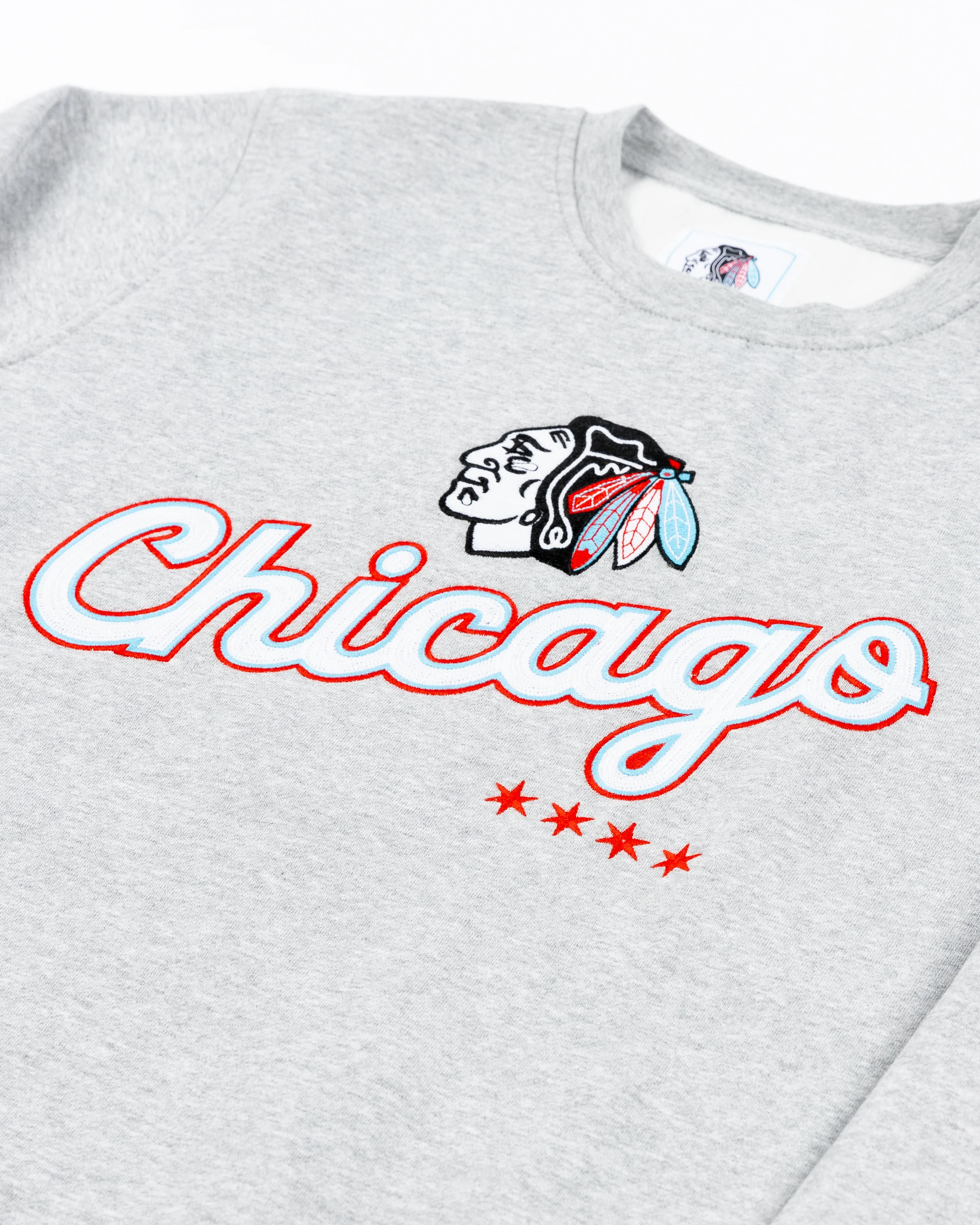 Four Stars Chicago Blackhawks Primary Script Crewneck - Image 3