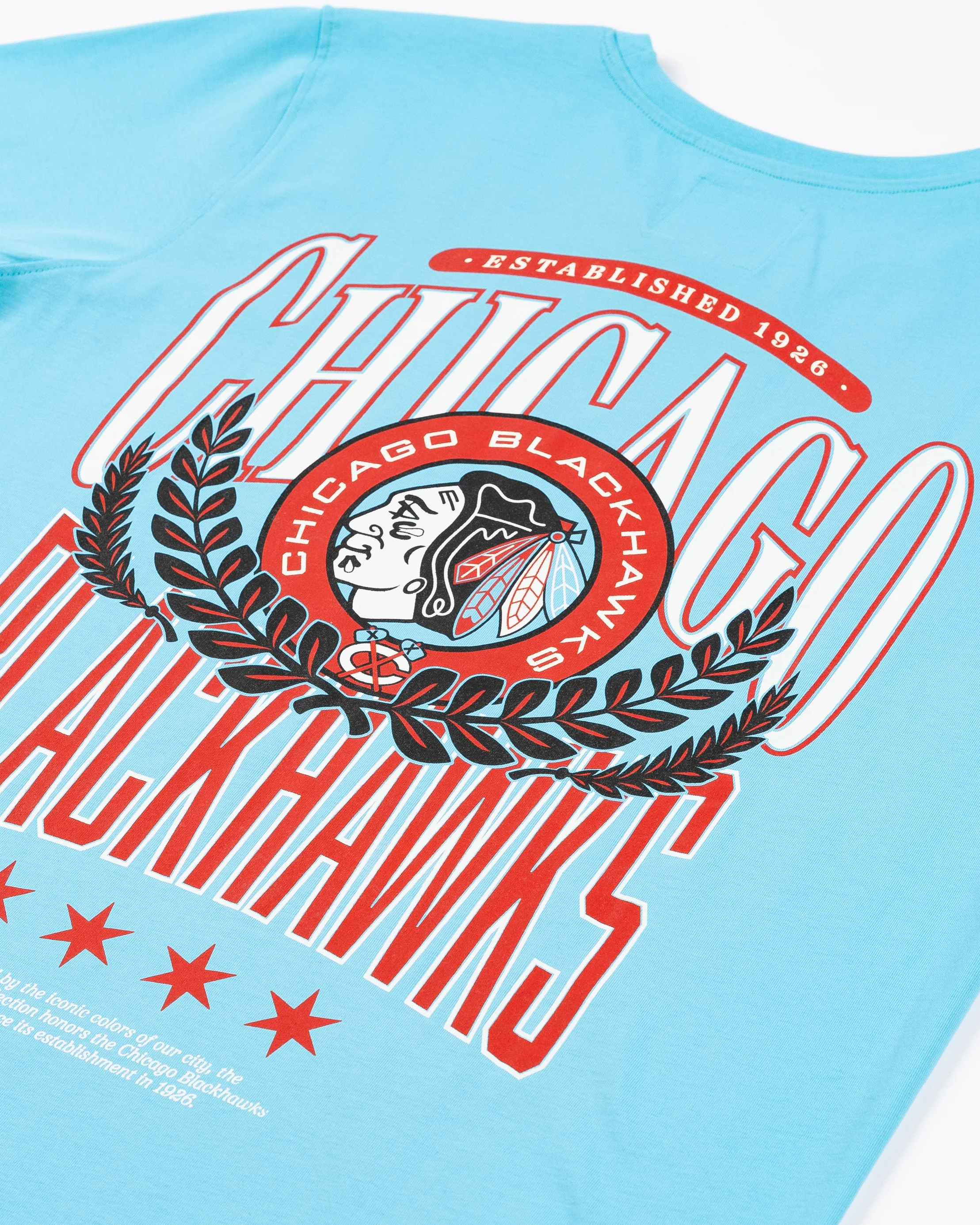 Four Stars Chicago Blackhawks Crest Short Sleeve Tee - Image 4