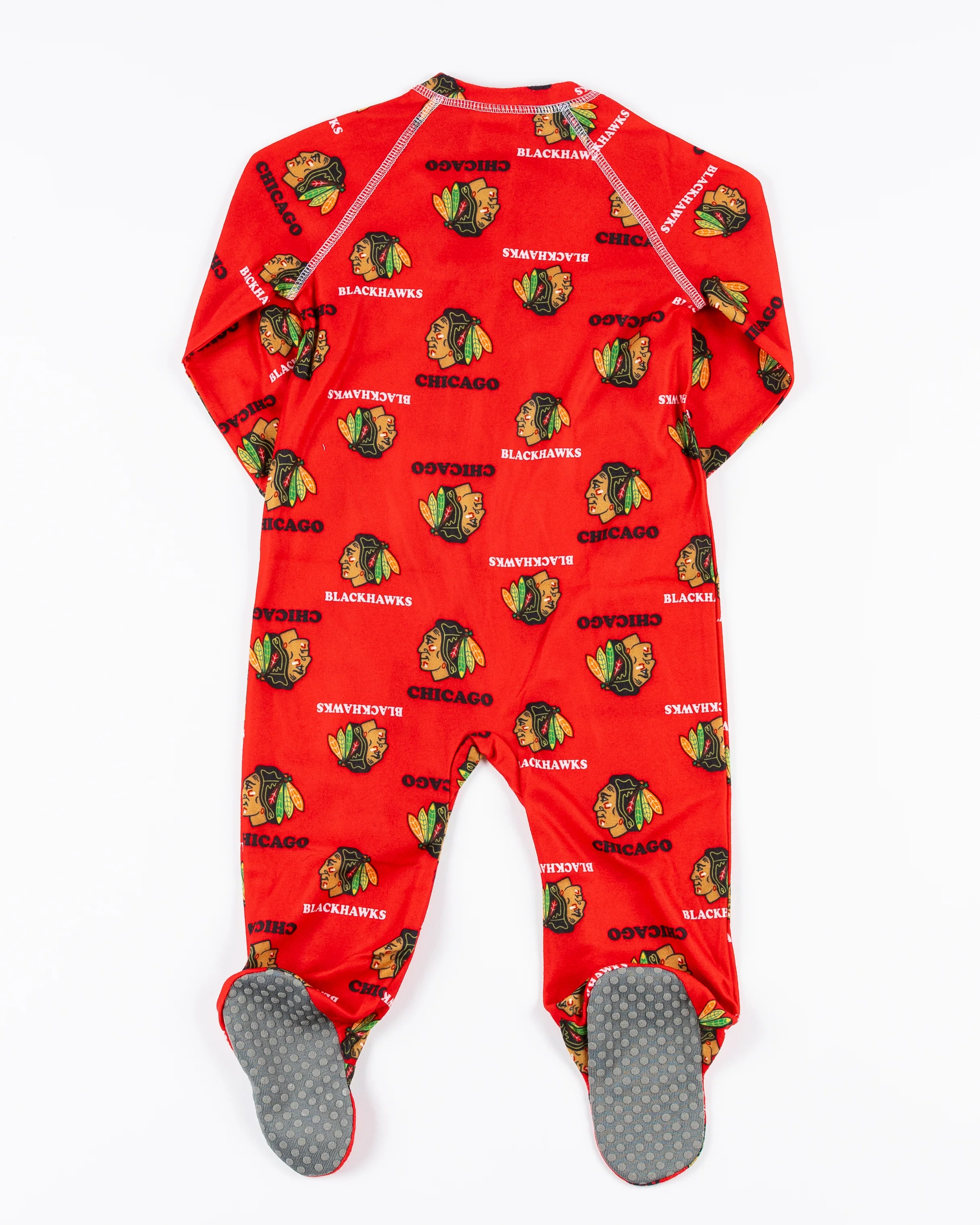 Outerstuff Chicago Blackhawks Newborn Raglan Zip Coverall - Image 3