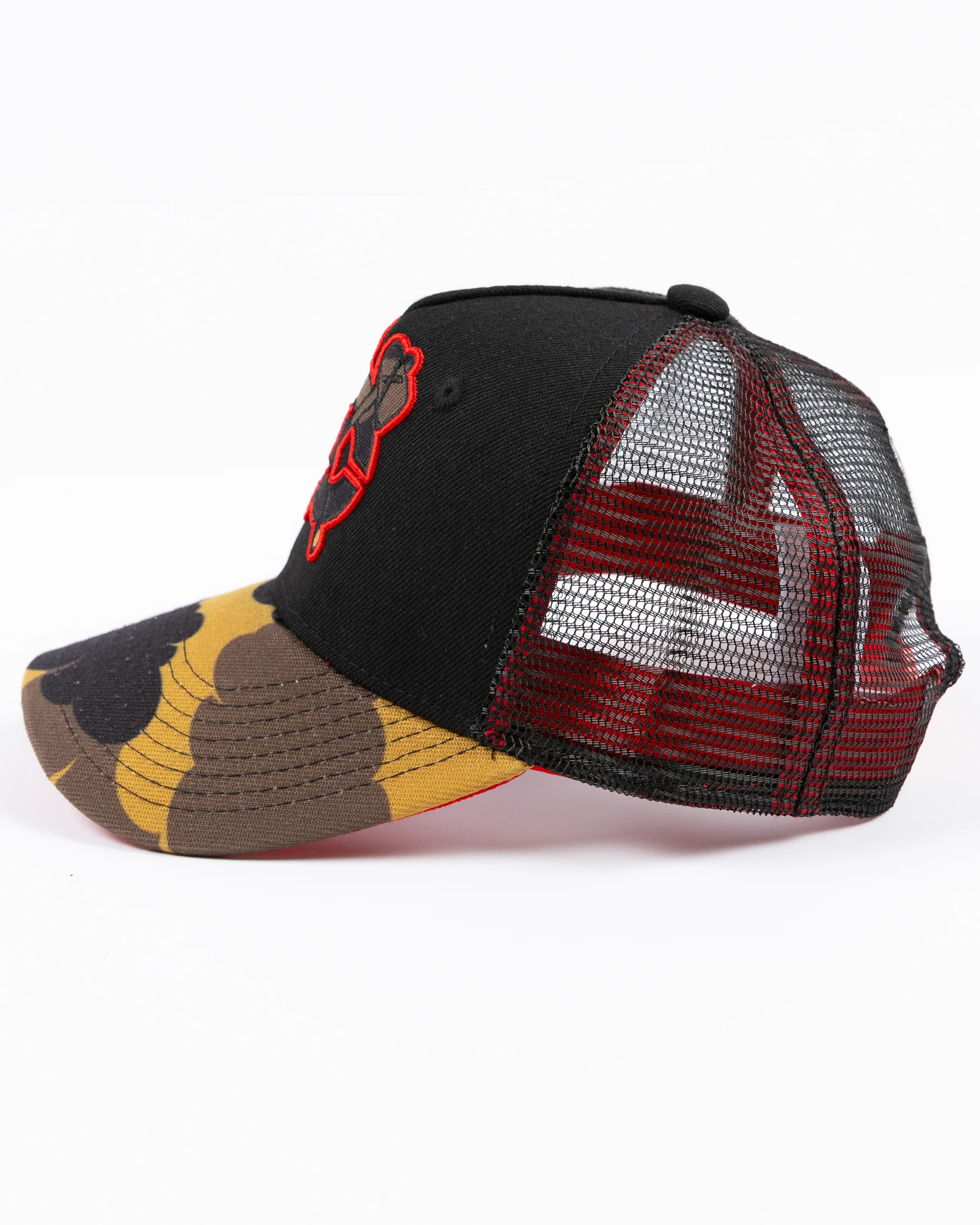 Youth Chicago Blackhawks Camo Mesh Back Trucker Cap - Image 4