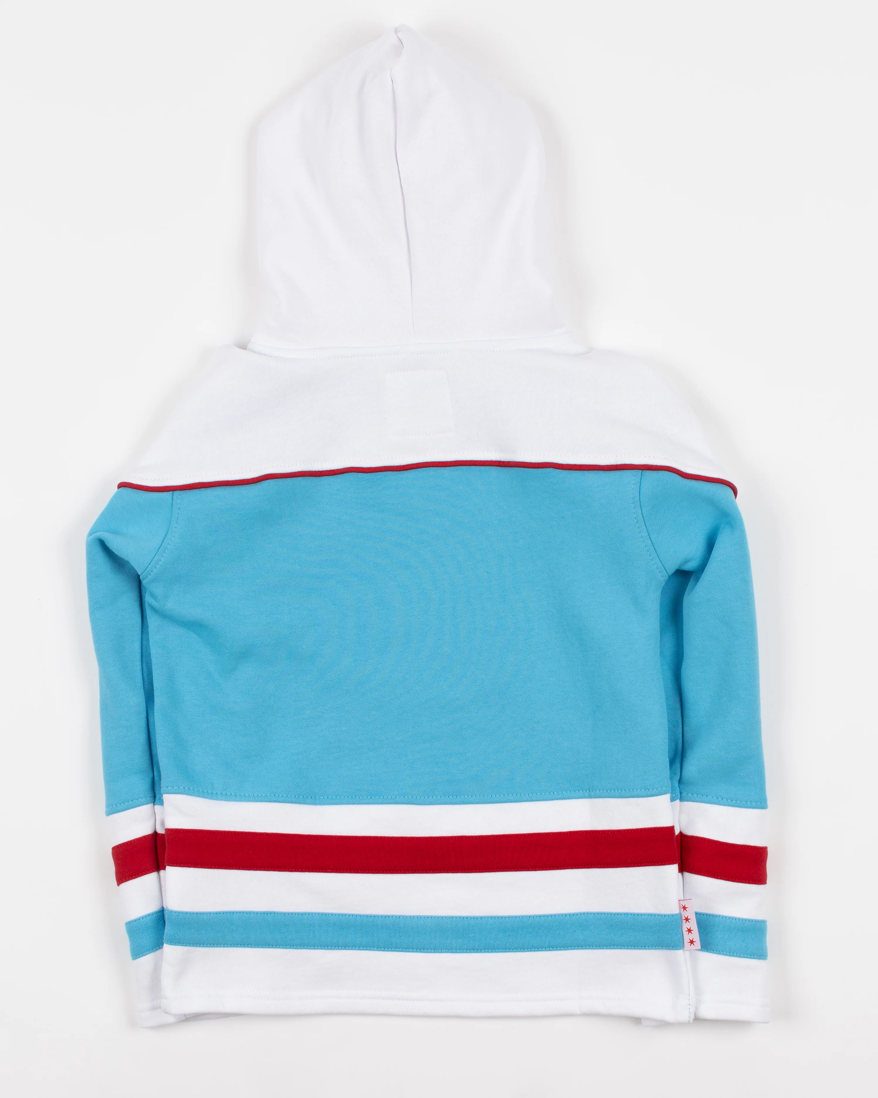 Youth Four Stars Chicago Blackhawks Primary Stripe Lace Up Jersey Hoodie - Image 5